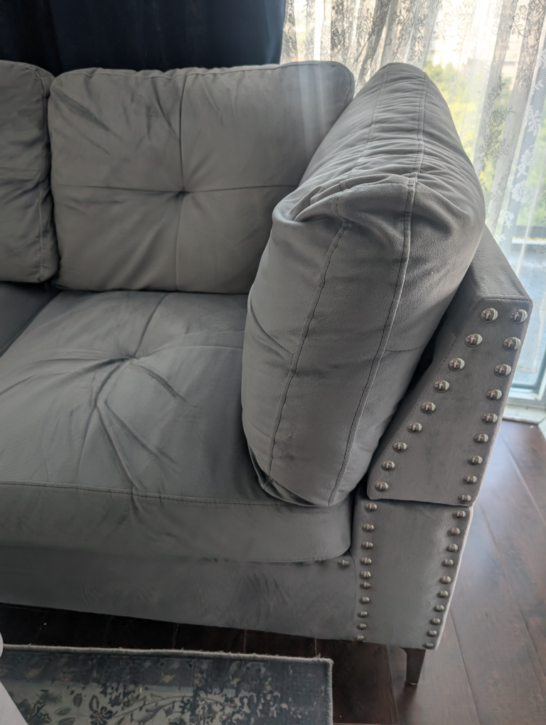 Grey Sectional Sofa with Ottoman - photo 2