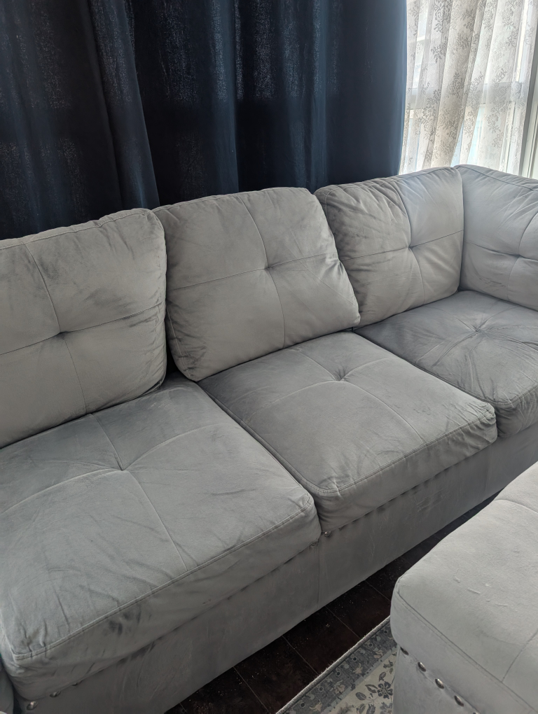 Grey Sectional Sofa with Ottoman - photo 3