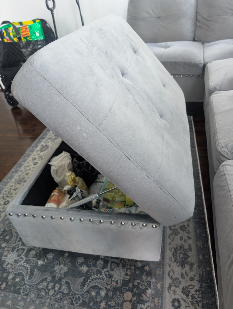 Grey Sectional Sofa with Ottoman - photo 5