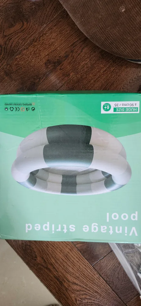 Keenso Kids Inflatable Paddling Pool - Green Stripe thumbnail