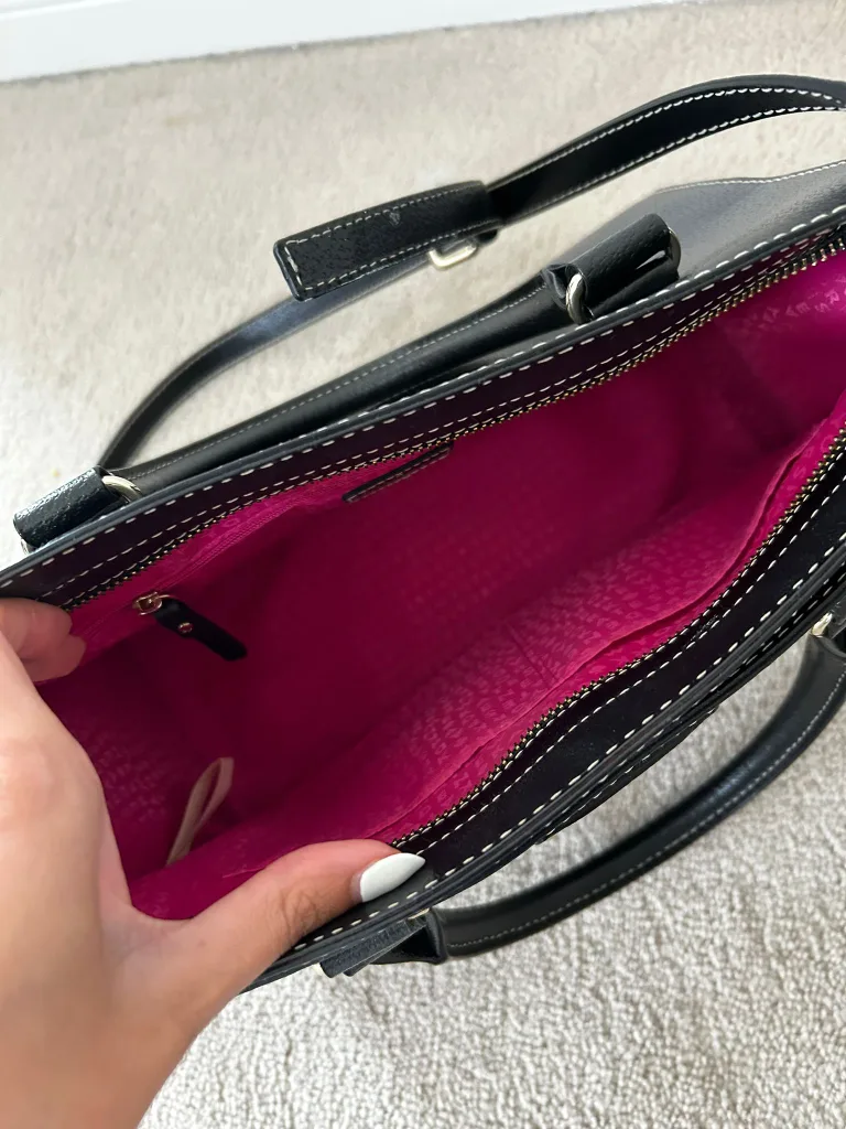 Kate Spade Black Leather Satchel image indicator(2)