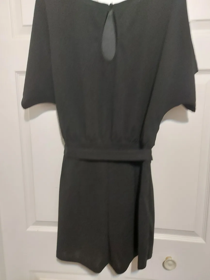 Black Romper with Belt - Size Unknown thumbnail