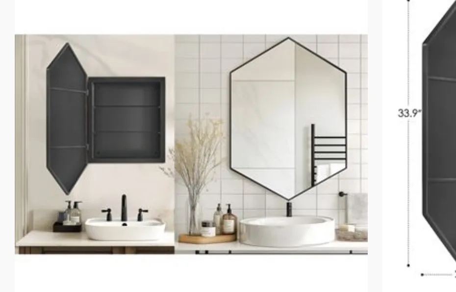 Ebern Designs 24" Medicine Cabinet With Mirror - New thumbnail