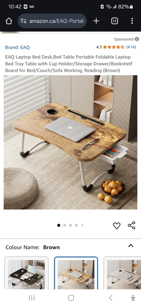 Laptop Bed Desk - Portable Foldable Table thumbnail