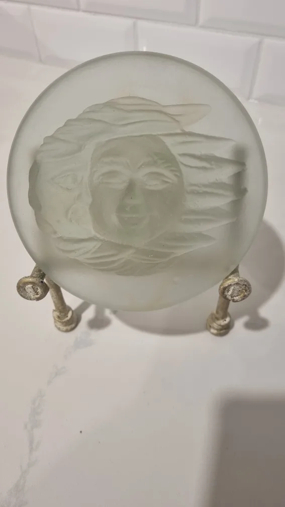 Vintage Glass Plate & Candle Holder Set image indicator(2)