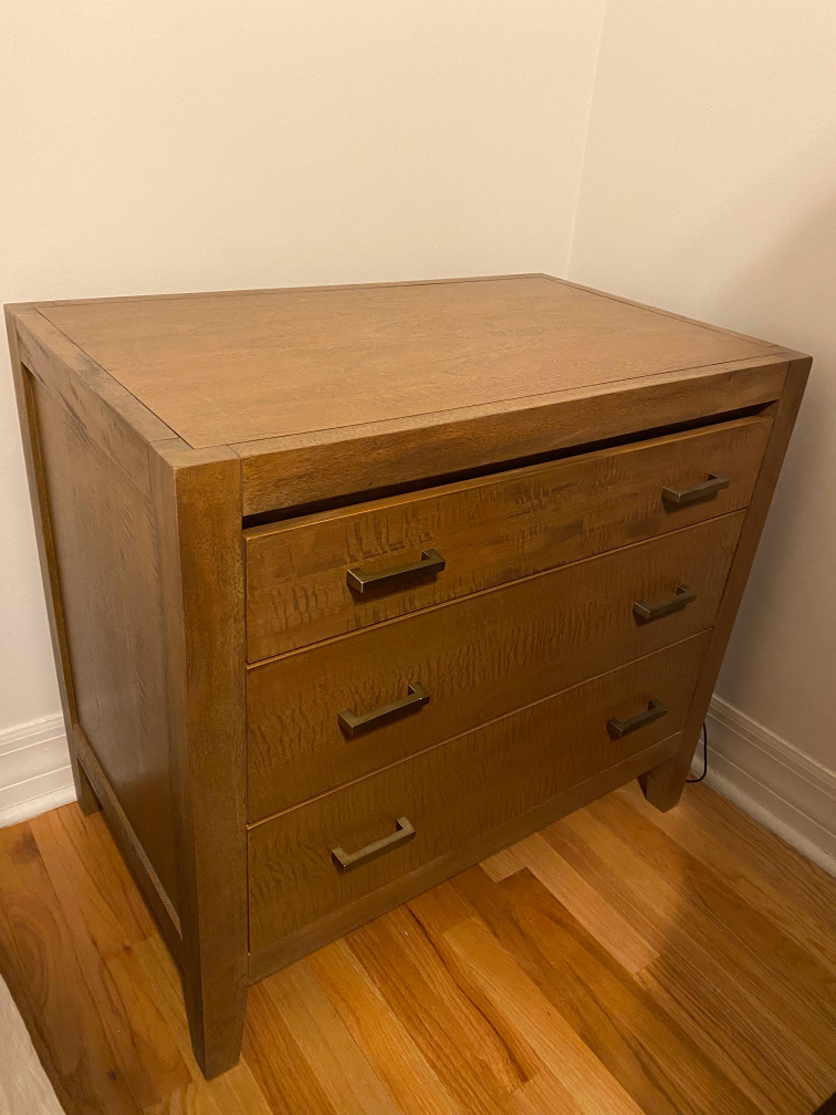 Crate & Barrel Dawson Light Brown Wood 3-Drawer Chest - photo 3