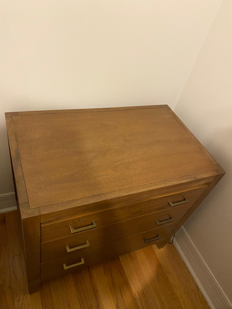 Crate & Barrel Dawson Light Brown Wood 3-Drawer Chest - photo 5