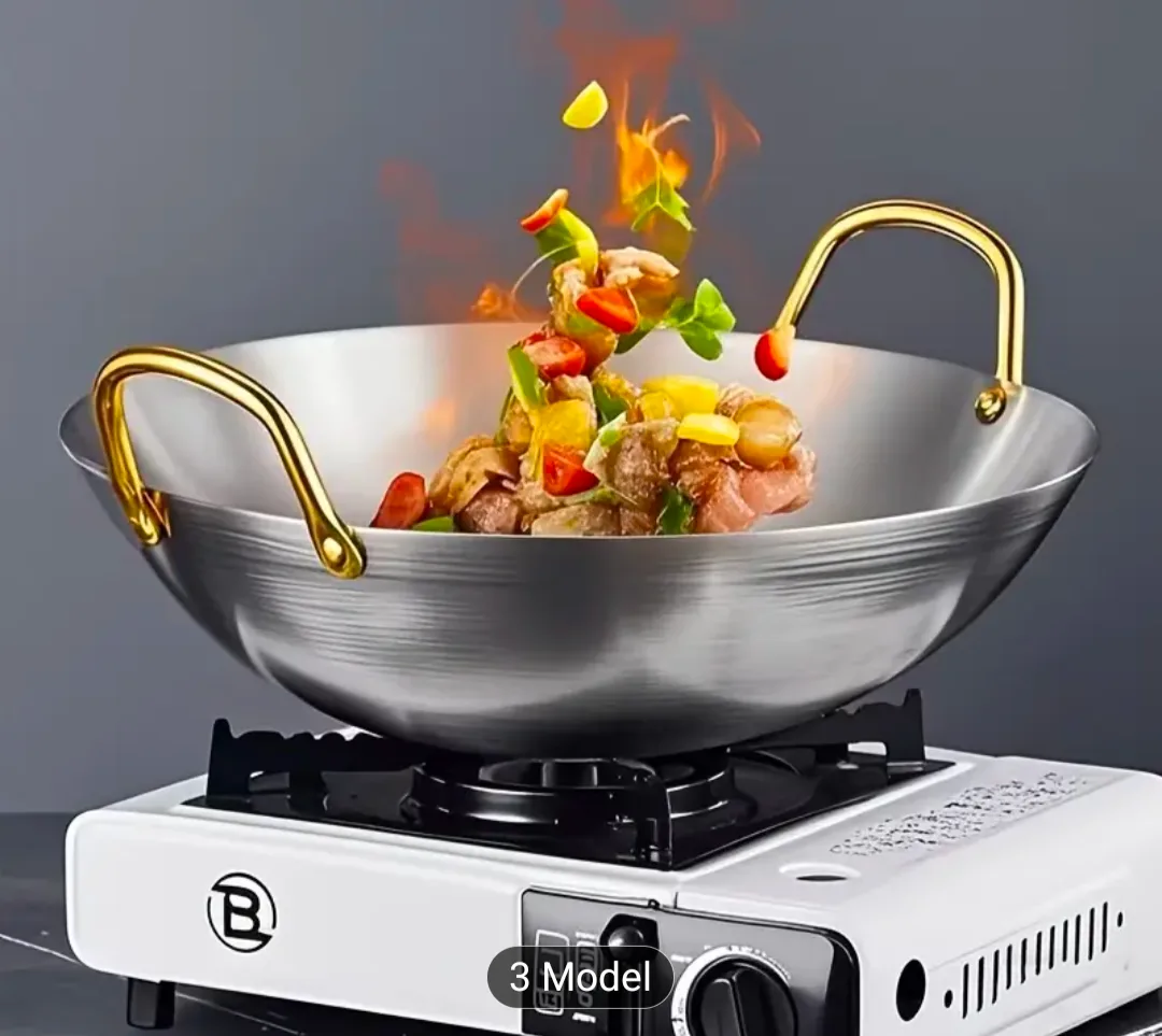 brand new 13.39 inch high quality stainless steel wok thumbnail