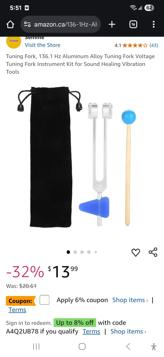Tuning Fork 136.1 Hz Aluminum Alloy Kit thumbnail