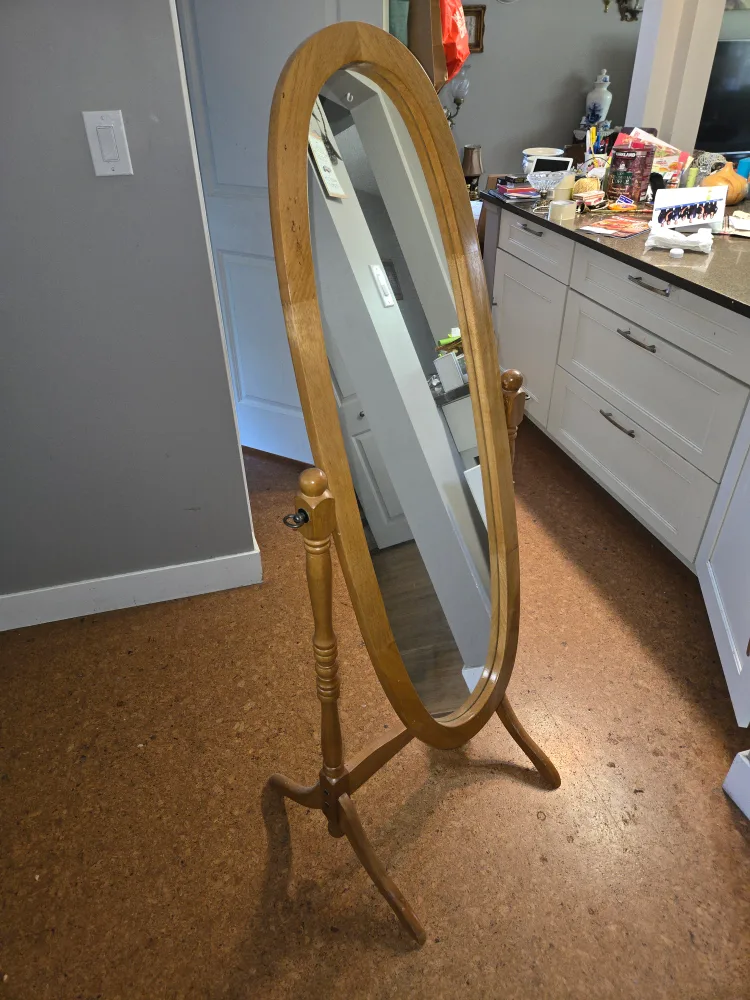 Standing Cheval Mirror - Wooden Frame thumbnail