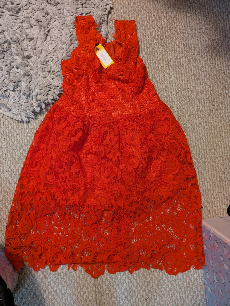 Brand new Women XL Red Lace Dress thumbnail