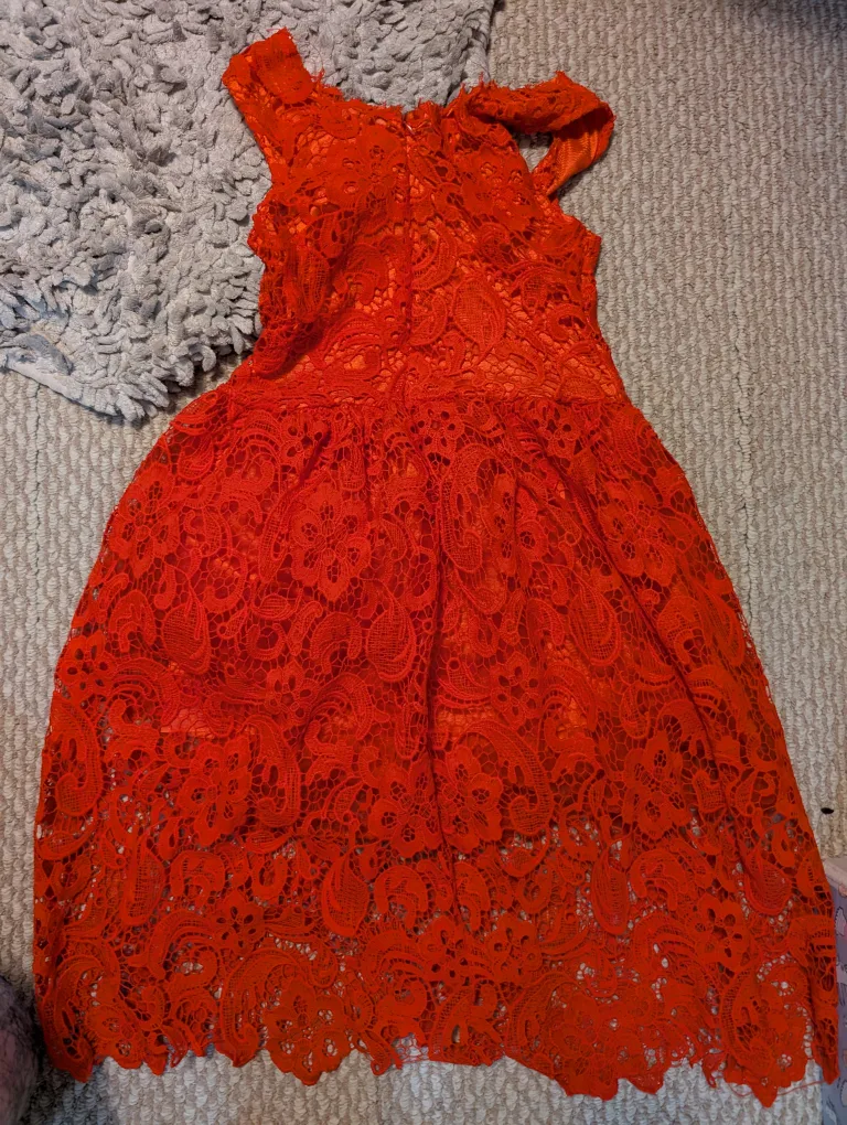 Brand new Women XL Red Lace Dress image indicator(2)