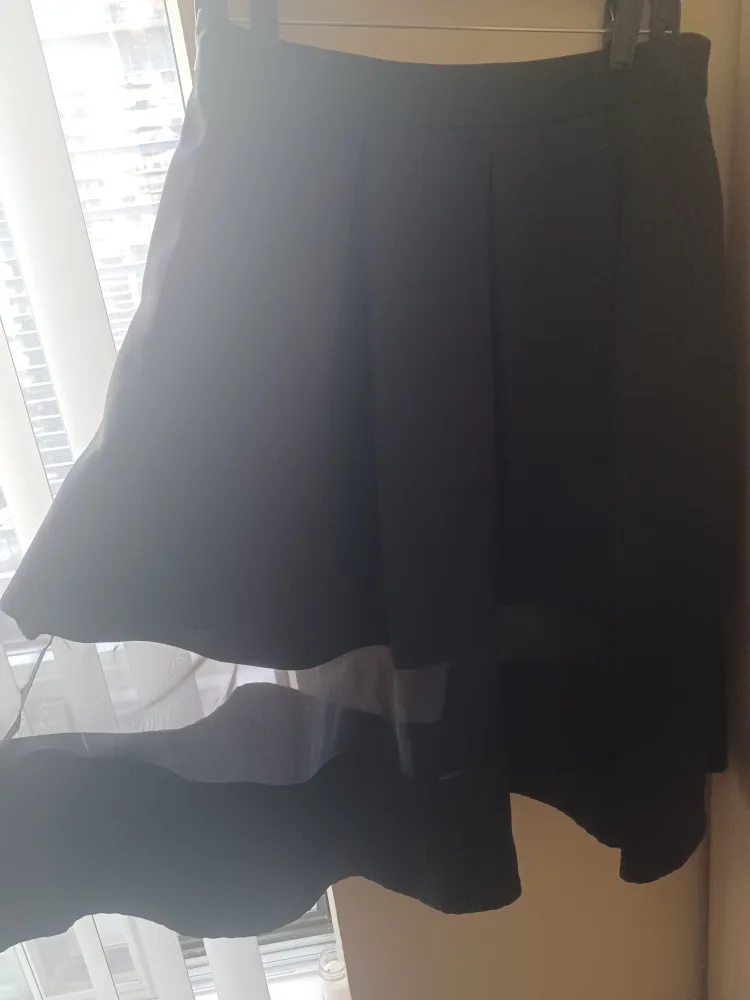 size 12 EXPRESS Black Skirt with Sheer Detail image indicator(4)