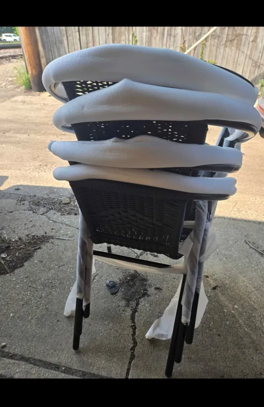 Flash Furniture Black Rattan Dining Chairs - Set of 4 image indicator(5)