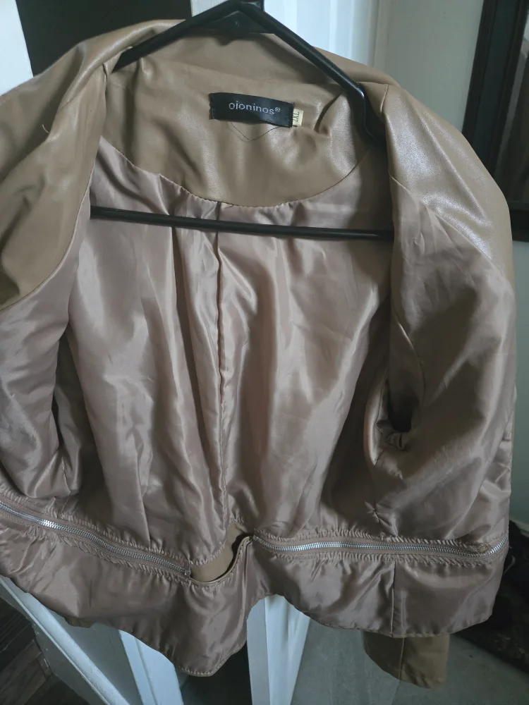 Faux Leather Moto Jacket - Size L image indicator(3)