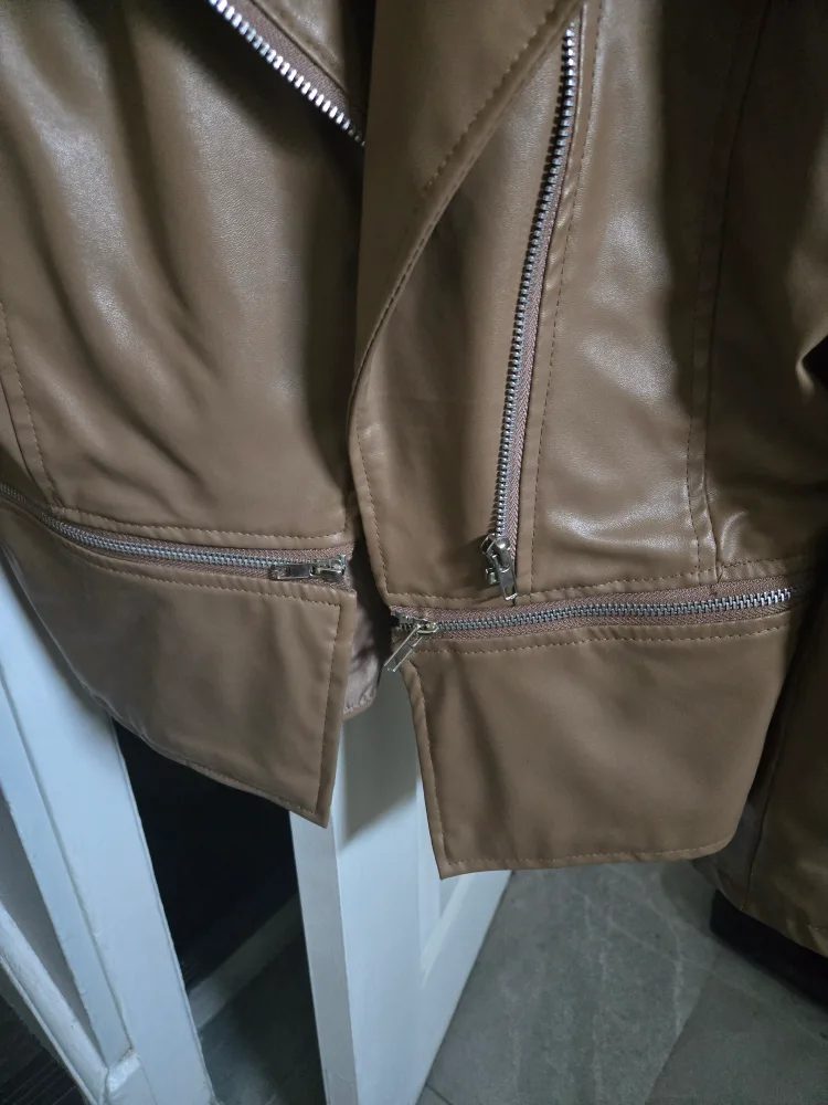 Faux Leather Moto Jacket - Size L image indicator(4)