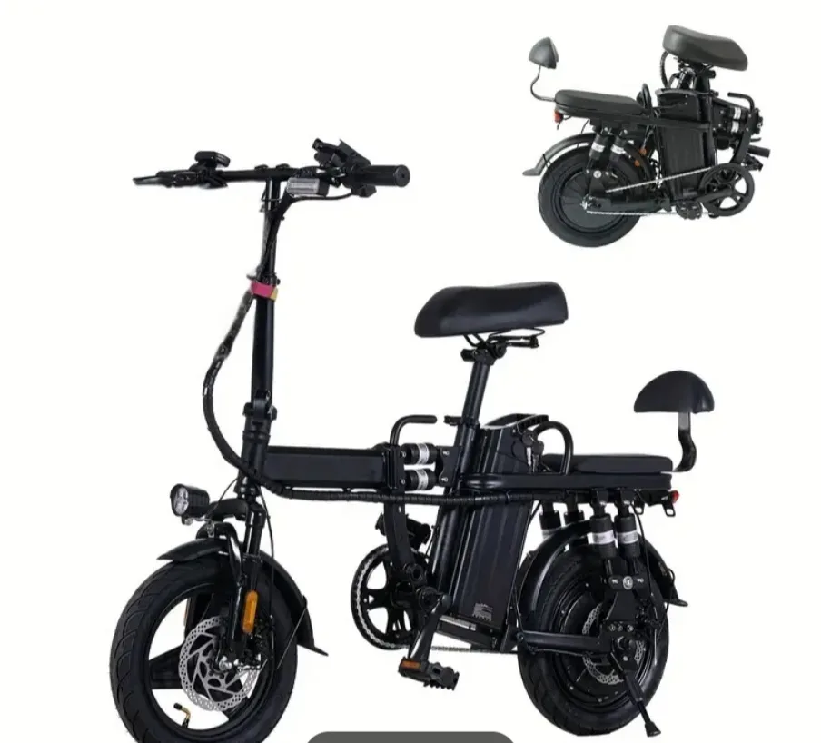 Folding Electric Bike - Black thumbnail