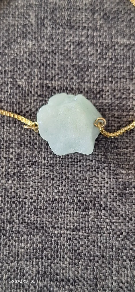 Raw Aquamarine Stone Bracelet thumbnail
