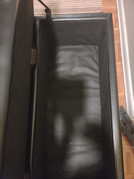 Black Storage Bench - photo 2