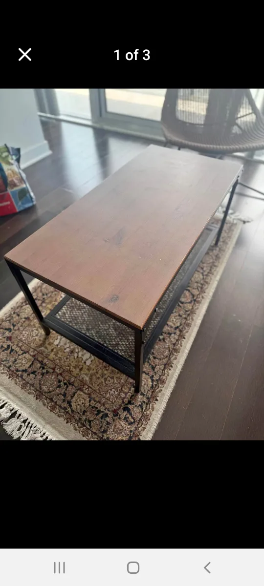 Wood and Metal Coffee Table thumbnail
