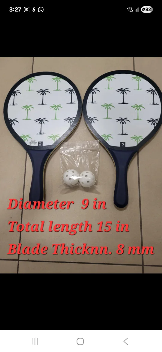 Decathlon Palm Tree Paddle Beach Ball Set with 2 balls thumbnail