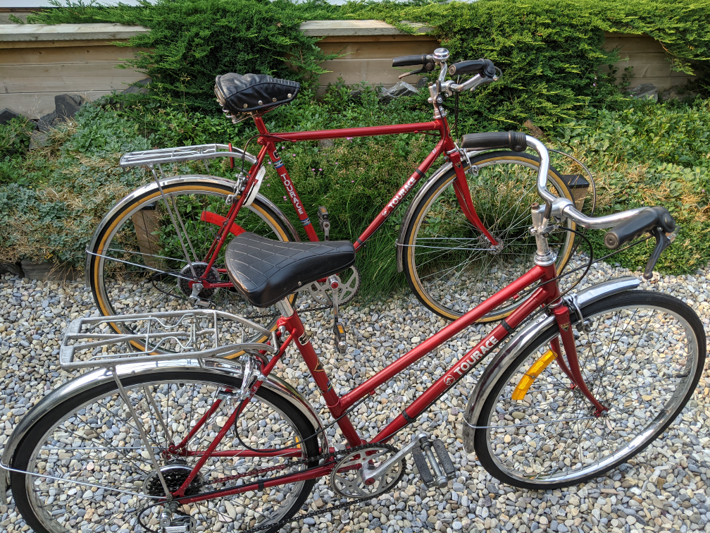 2 Vintage Tourace Bicycles high step and mid step