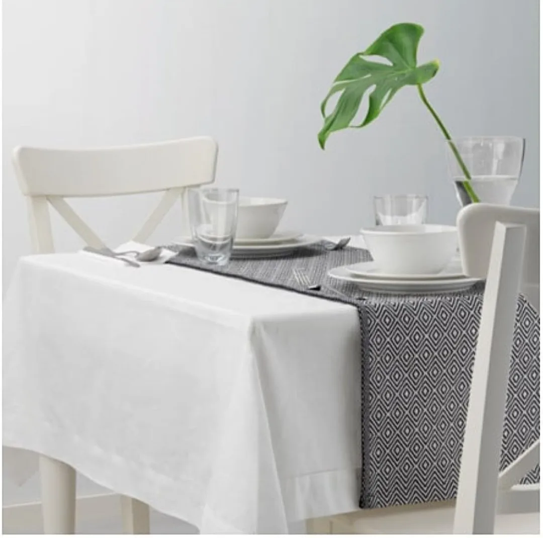 IKEA Goddag Table Runner - Black/White, 14x51 thumbnail