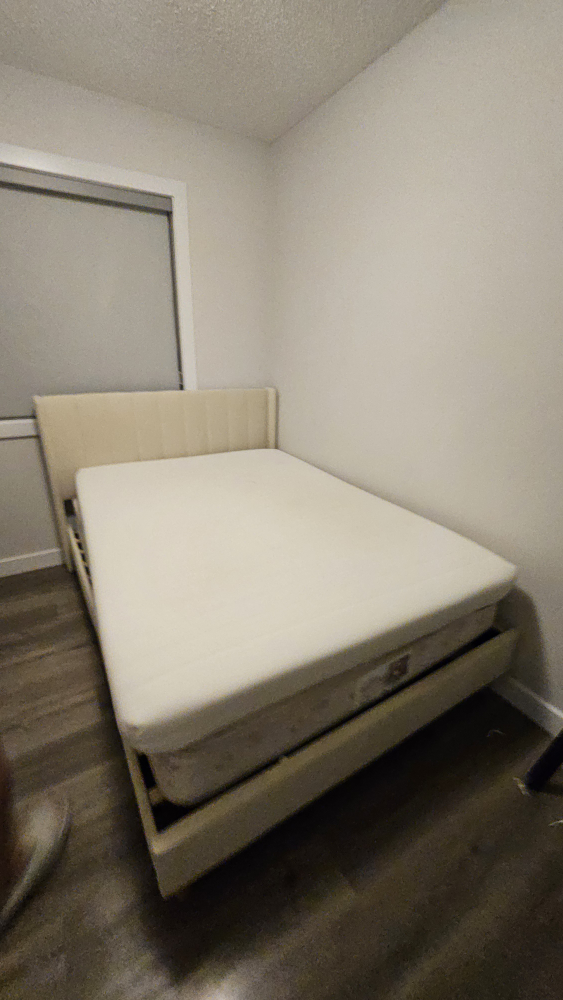 Upholstered Platform Bed Frame - Beige - photo 3
