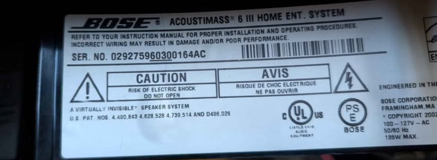 Bose Acoustimass 6 III Home Entertainment System - photo 2