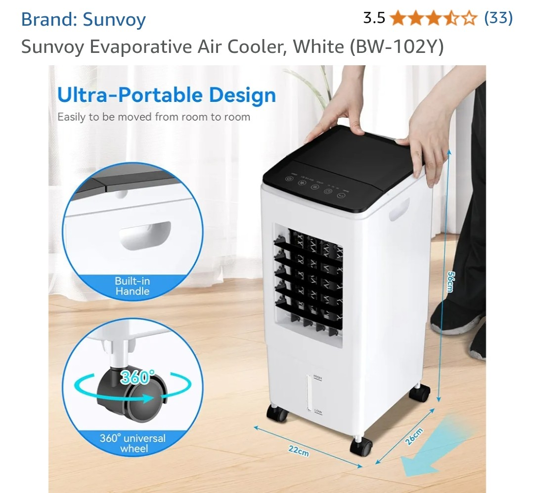 Sunvoy Evaporative Air Cooler - White - photo 2
