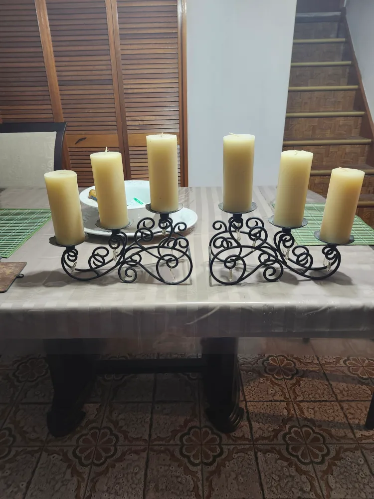 Candle Holder Set - Iron with Crystal Accents thumbnail