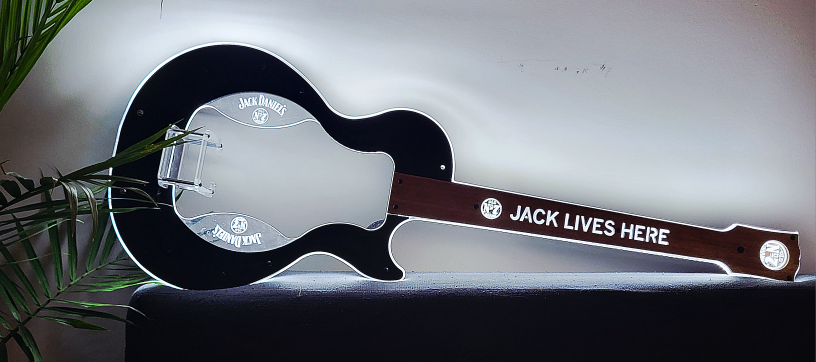 Jack Daniel's Guitar LED Display sign for a 26oz bottle