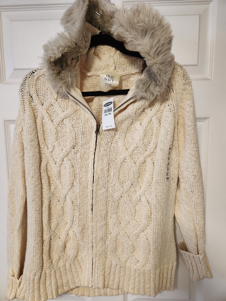 Old Navy XXL Cable Knit Hooded Sweater