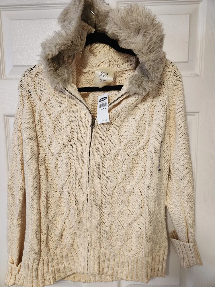 Old Navy XXL Cable Knit Hooded Sweater thumbnail