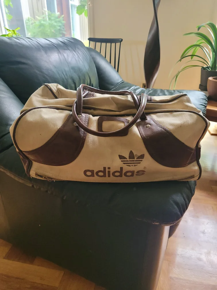 Adidas Beige & Brown Duffle Bag