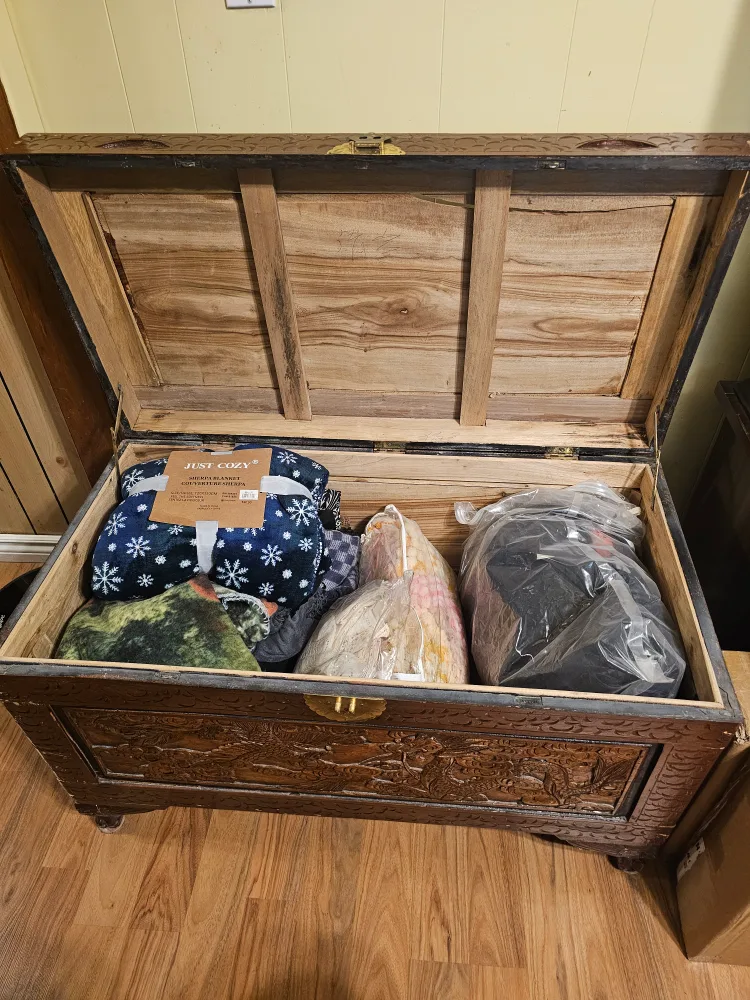 Antique Carved Wood Chest image indicator(2)