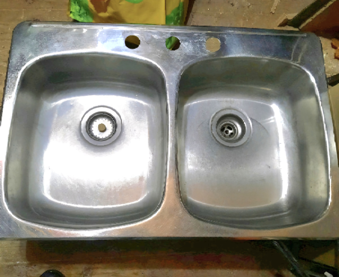 Stainless Steel Double Sink & Faucet 🏆
