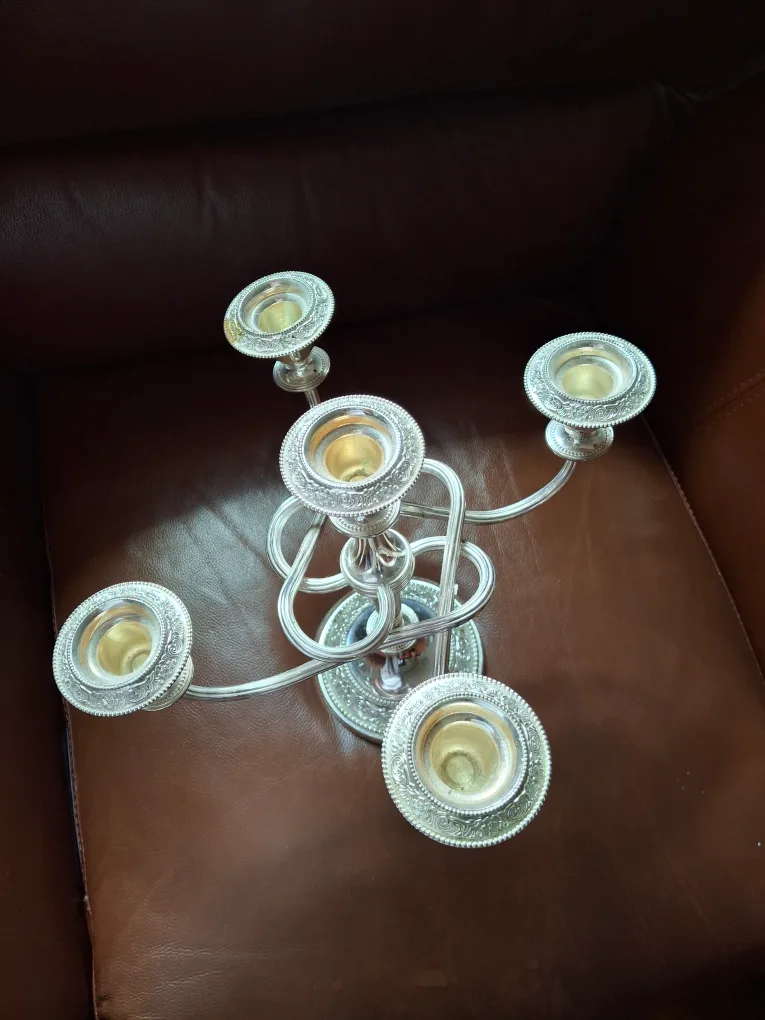Silver Candelabra Candle Holder image indicator(2)