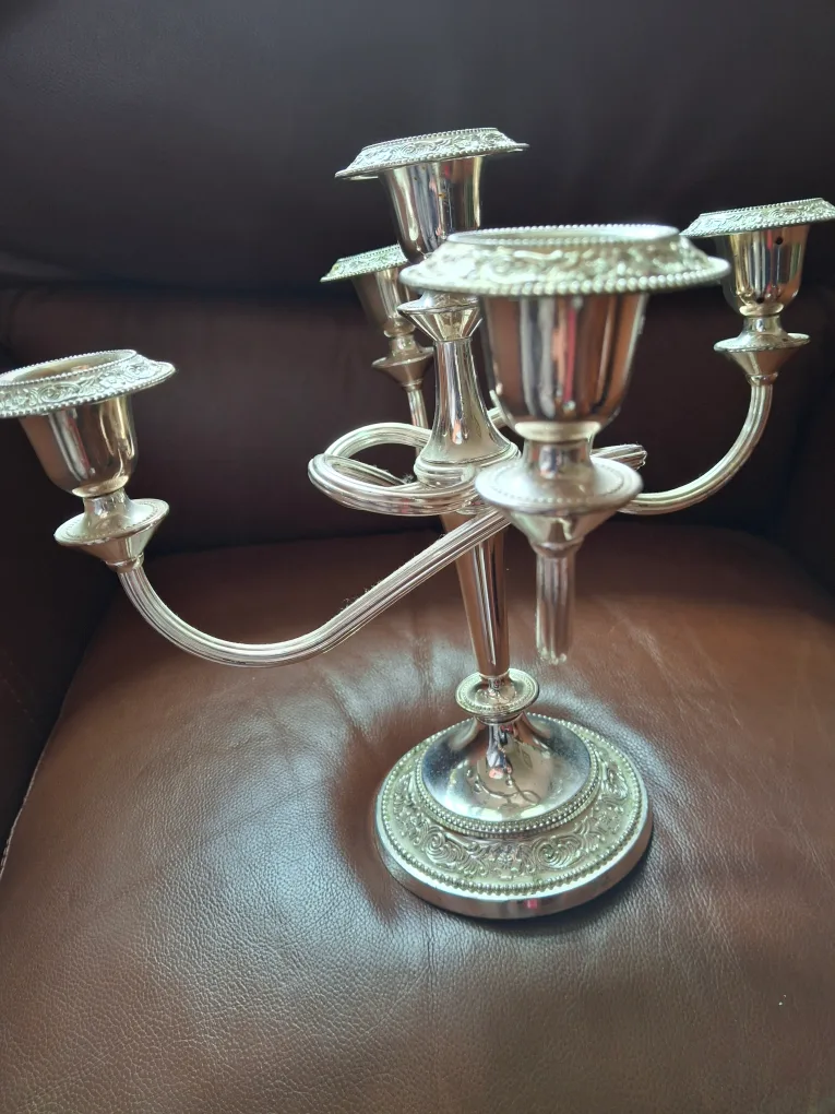 Silver Candelabra Candle Holder image indicator(3)