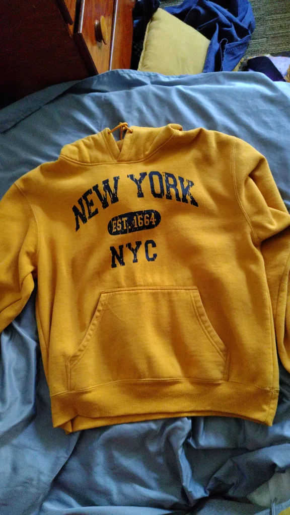 Yellow New York Hoodie, Size Small thumbnail