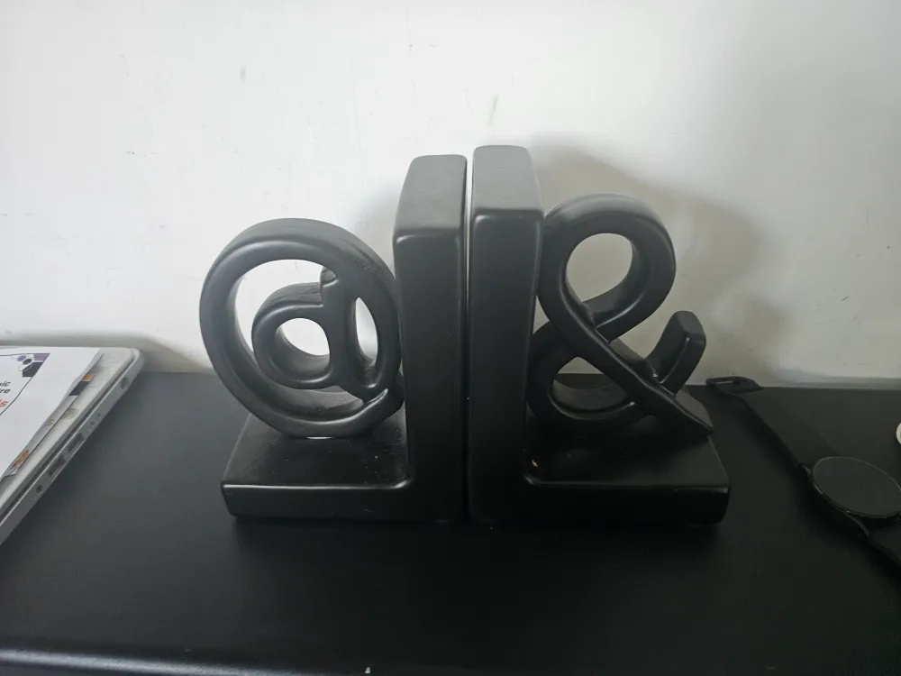 Black Decorative Bookends - Symbol Design thumbnail