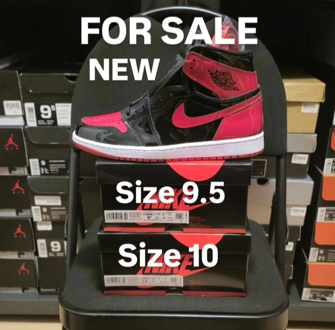 Air Jordan 1 Patent Bred size 9.5, 10 thumbnail