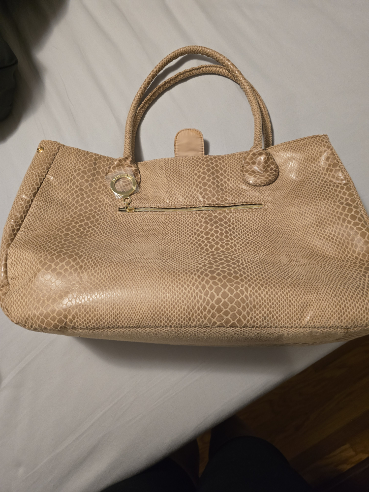 Beige Snakeskin Pattern Tote Bag