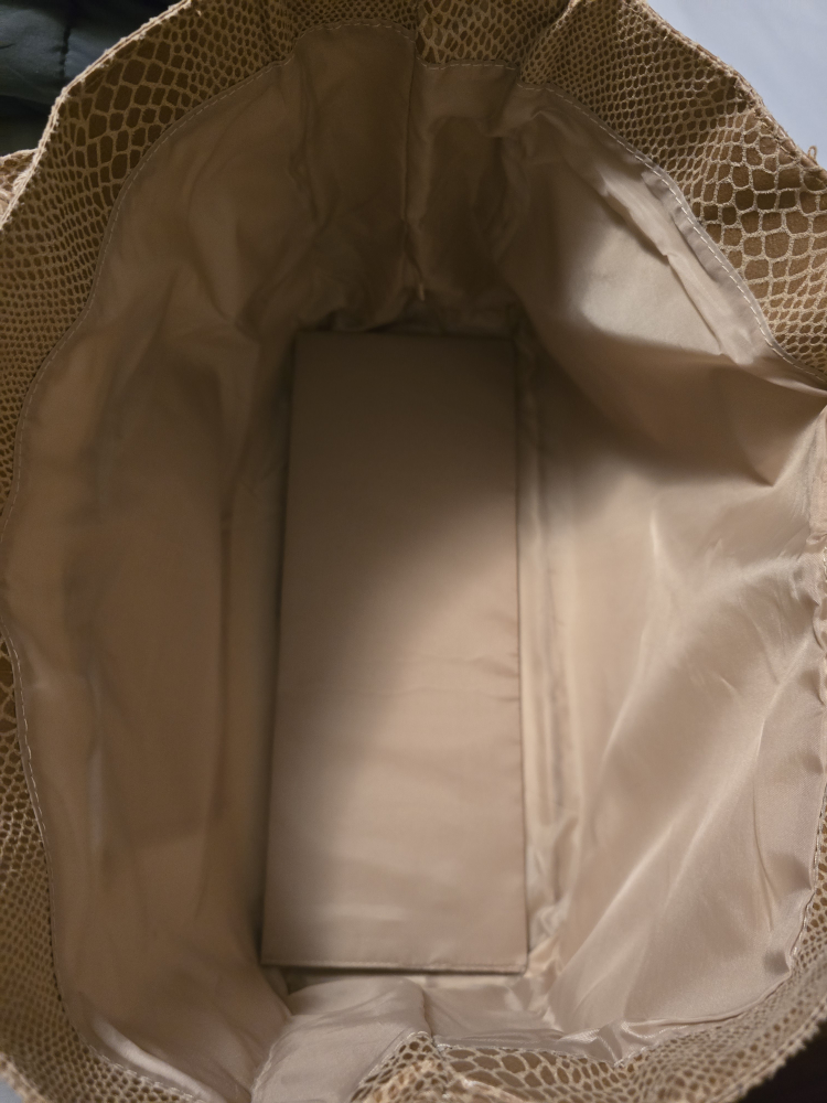 Beige Snakeskin Pattern Tote Bag - photo 3