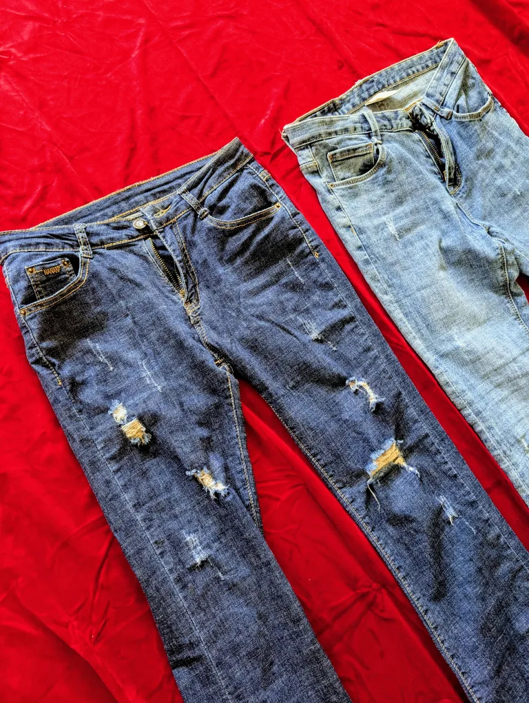 Two Pairs of Distressed Denim Jeans both $5 thumbnail
