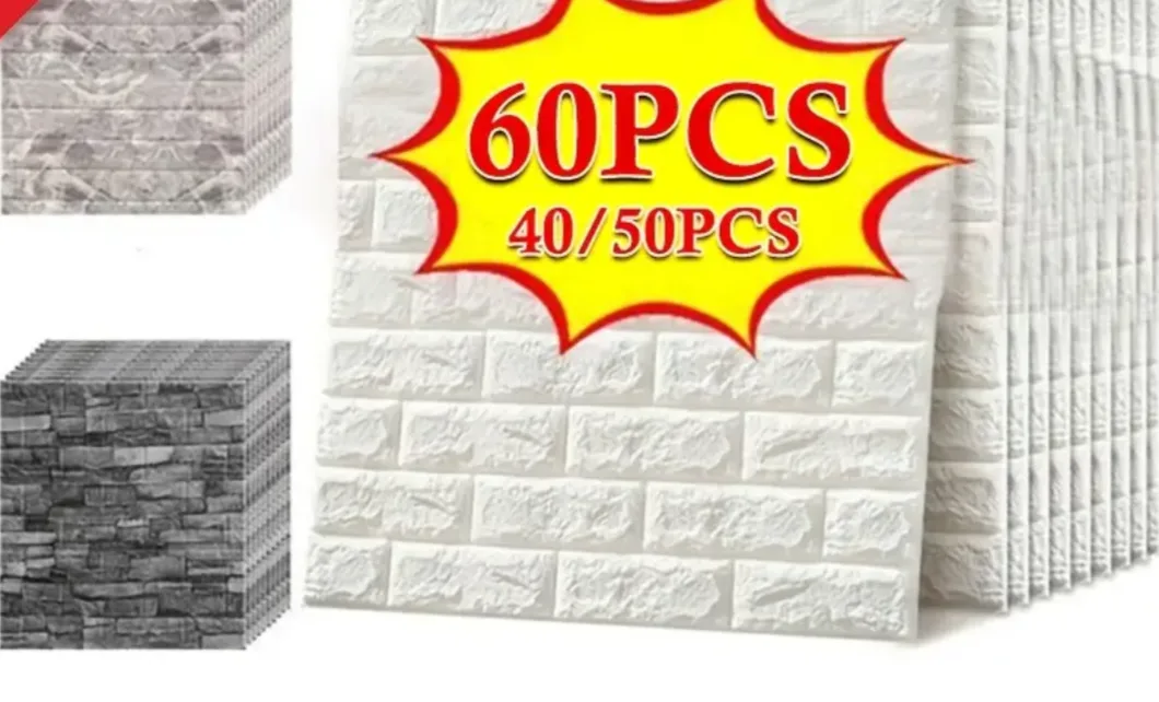 60 Pcs 3D Brick Wall Panels thumbnail