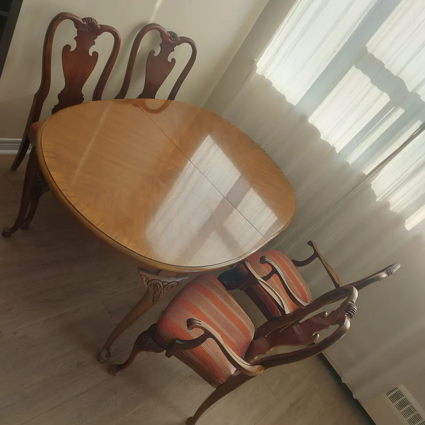 Wooden Dining Table with 4 Chairs thumbnail