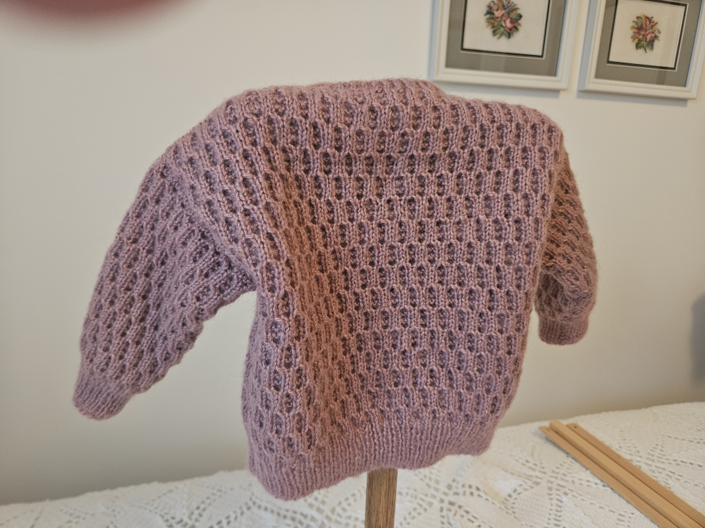 Hand-Knitted Cardigan - dusty rose - photo 2