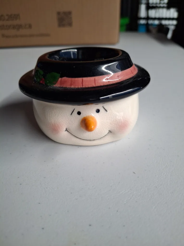 Ceramic Snowman Candle Holder thumbnail
