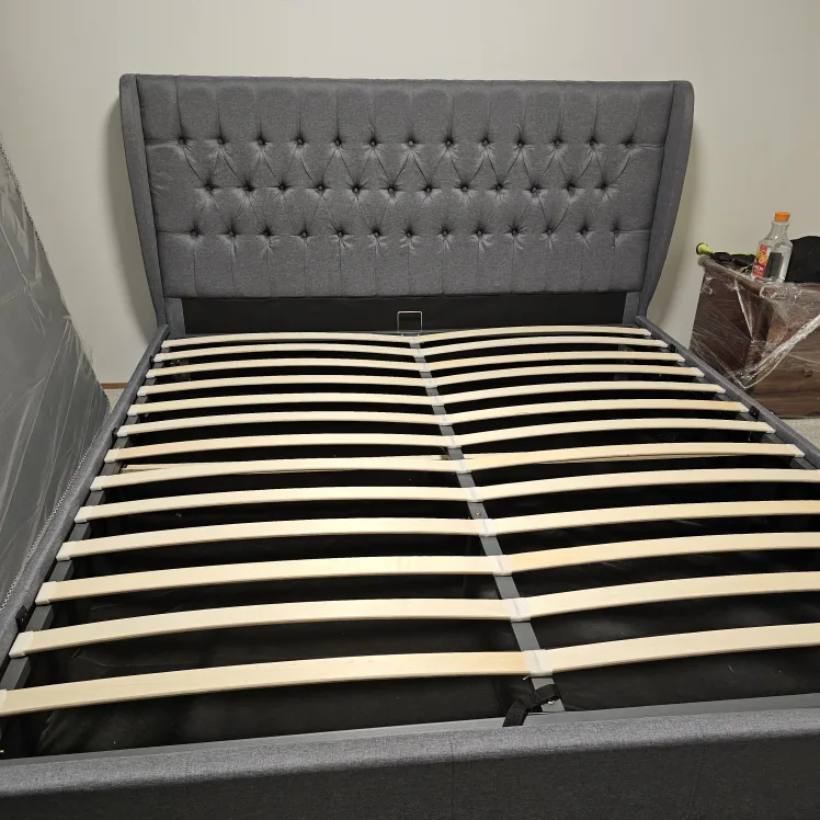 Grey Linen Storage Bed on sale image indicator(3)